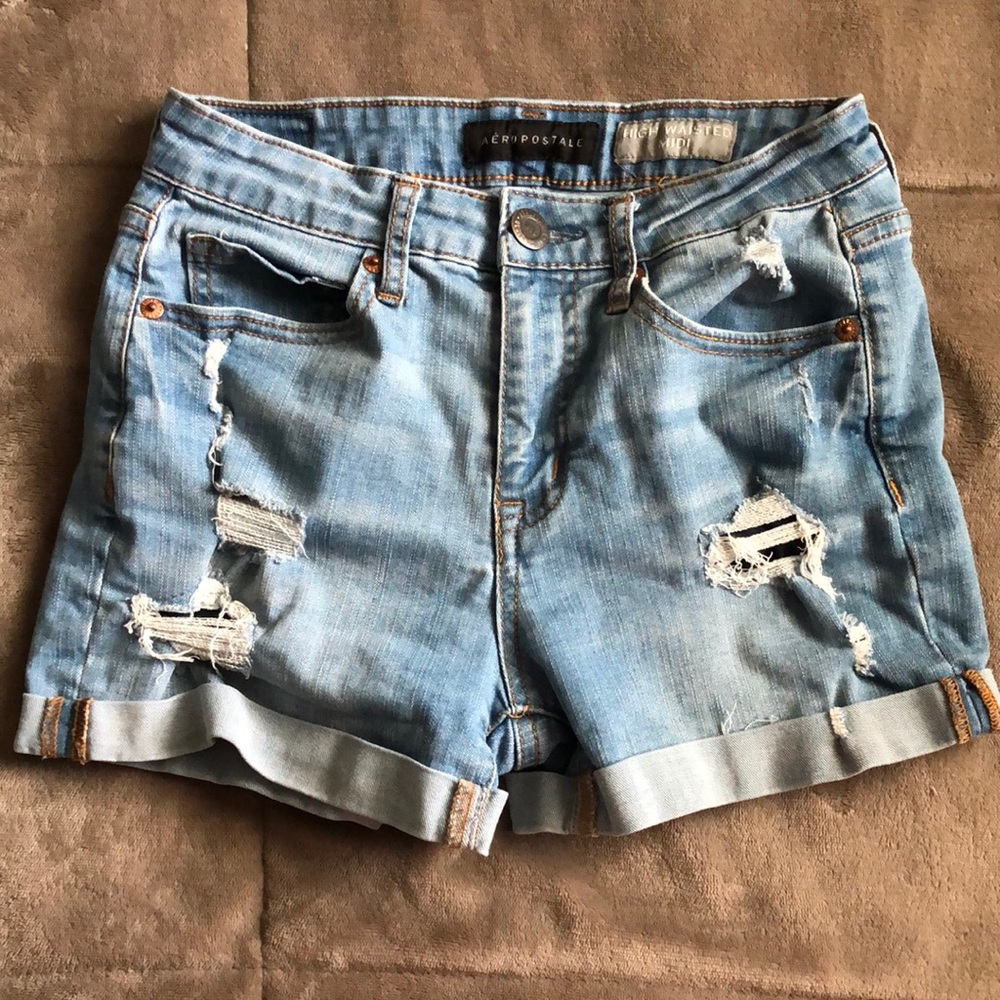 Aeropostale High Rise Jean Shorts